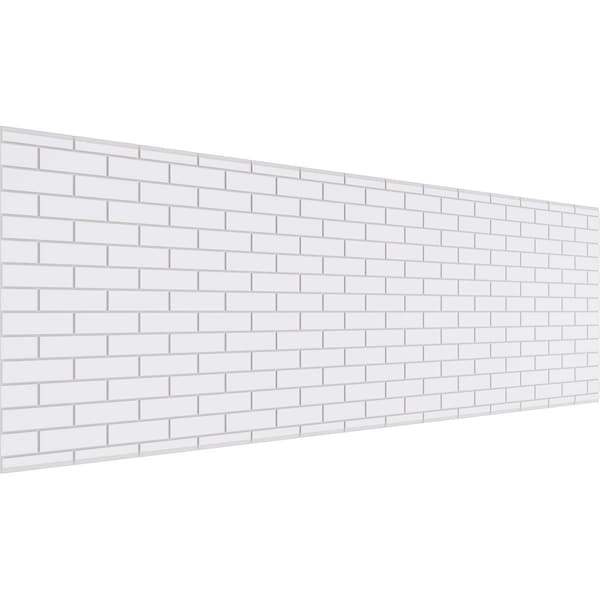 Ekena Millwork Set of Four Panels for 94 1/2"W x 32 1/4"H Subway Brick Fretwork Wainscot Wall Paneling WPKP16X01X47SBK - main
